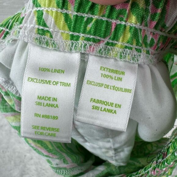 Lilly Pulitzer Pull On Tassel Seeking Pink Elep Linen Shorts - Picture 5 of 5